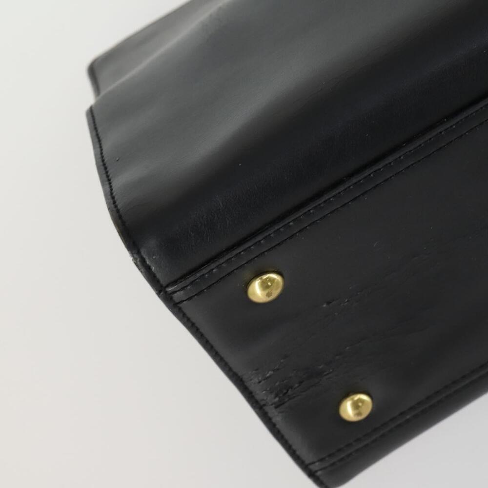SAINT LAURENT Kabas Hand Bag Leather Black Gold Auth ki6216 - Picture 15 of 16